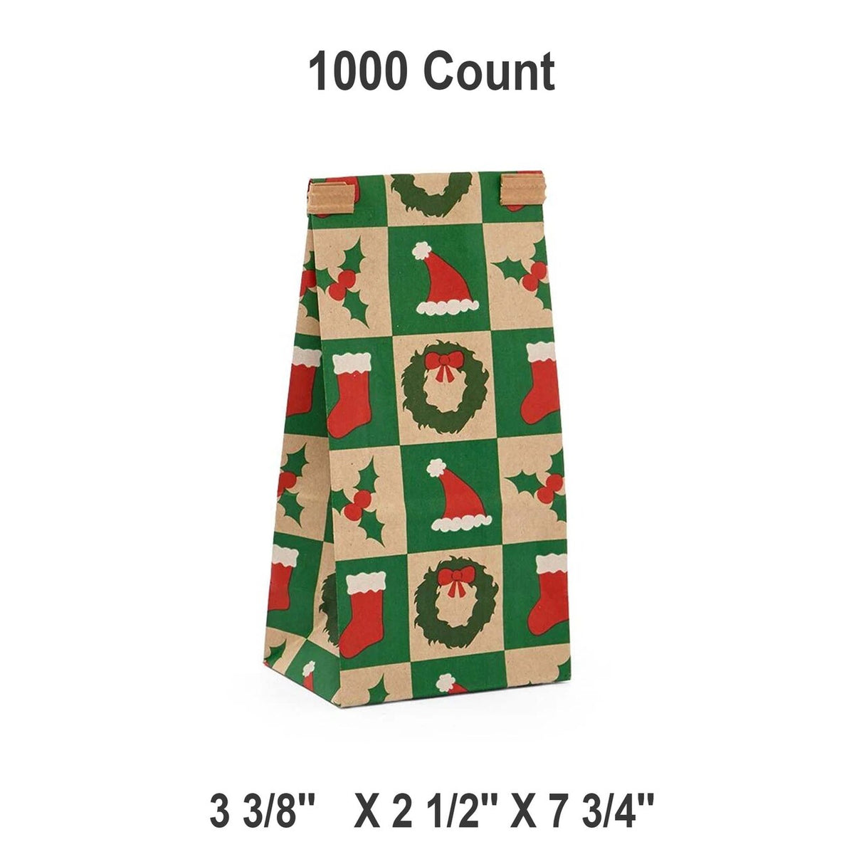 Holiday Tin Tie Bags Festive Packaging 3 3/8” x 2 1/2” x 7 3/4”