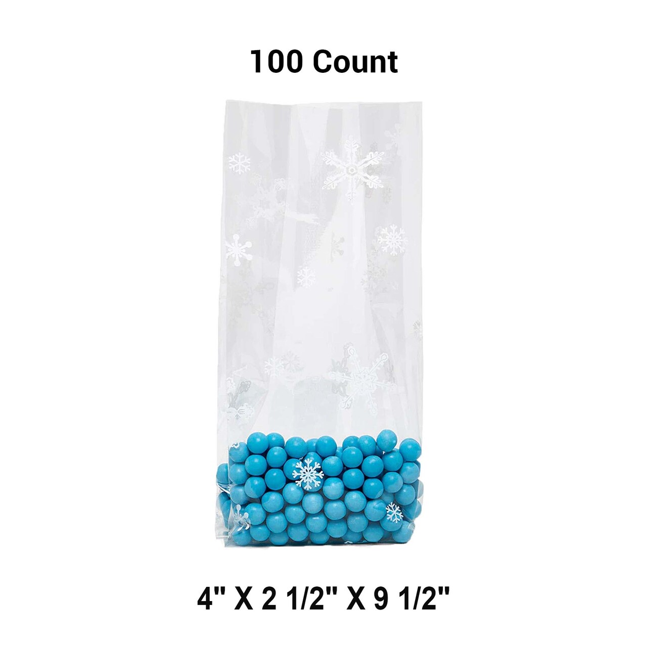 Patterned Christmas Cello Bags 4” x 2.5” x 9.5” Perfect for Treats