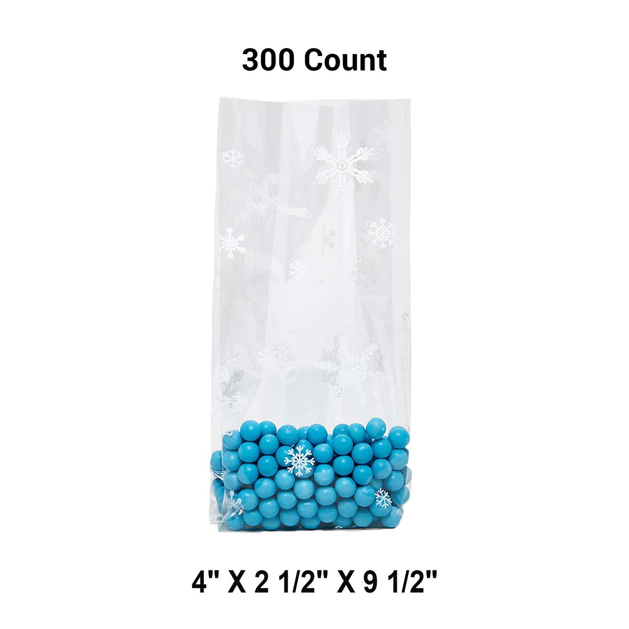 Patterned Christmas Cello Bags 4” x 2.5” x 9.5” Perfect for Treats