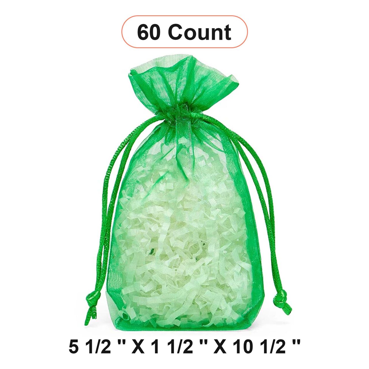 Flat Bottom Organza Bags 5 1/2''x11/2''x10 1/2'' for Premium Gift Bags