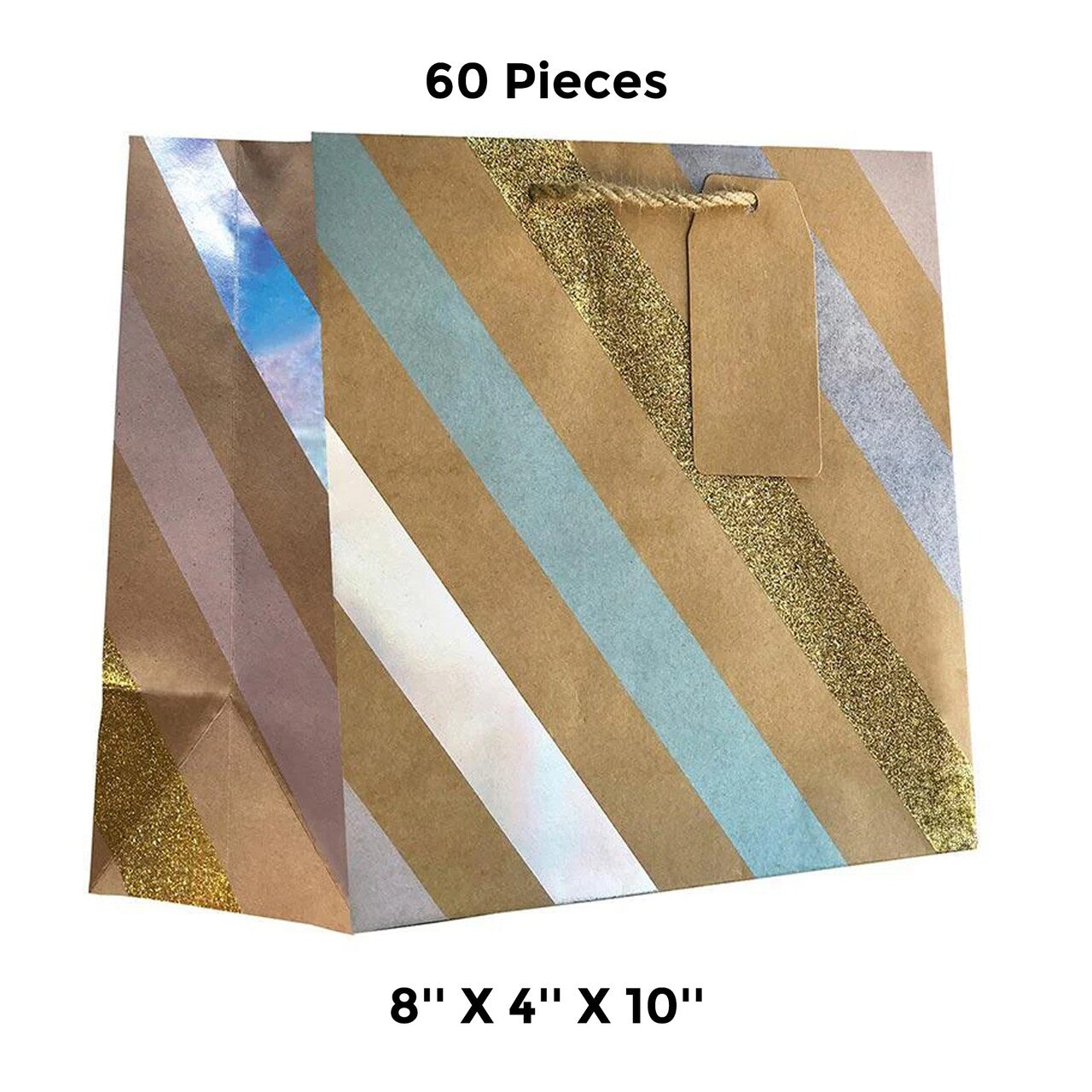 Patterned Gift Bags 8" X 4" X 10" Stylish Eco-Friendly Gift Bags