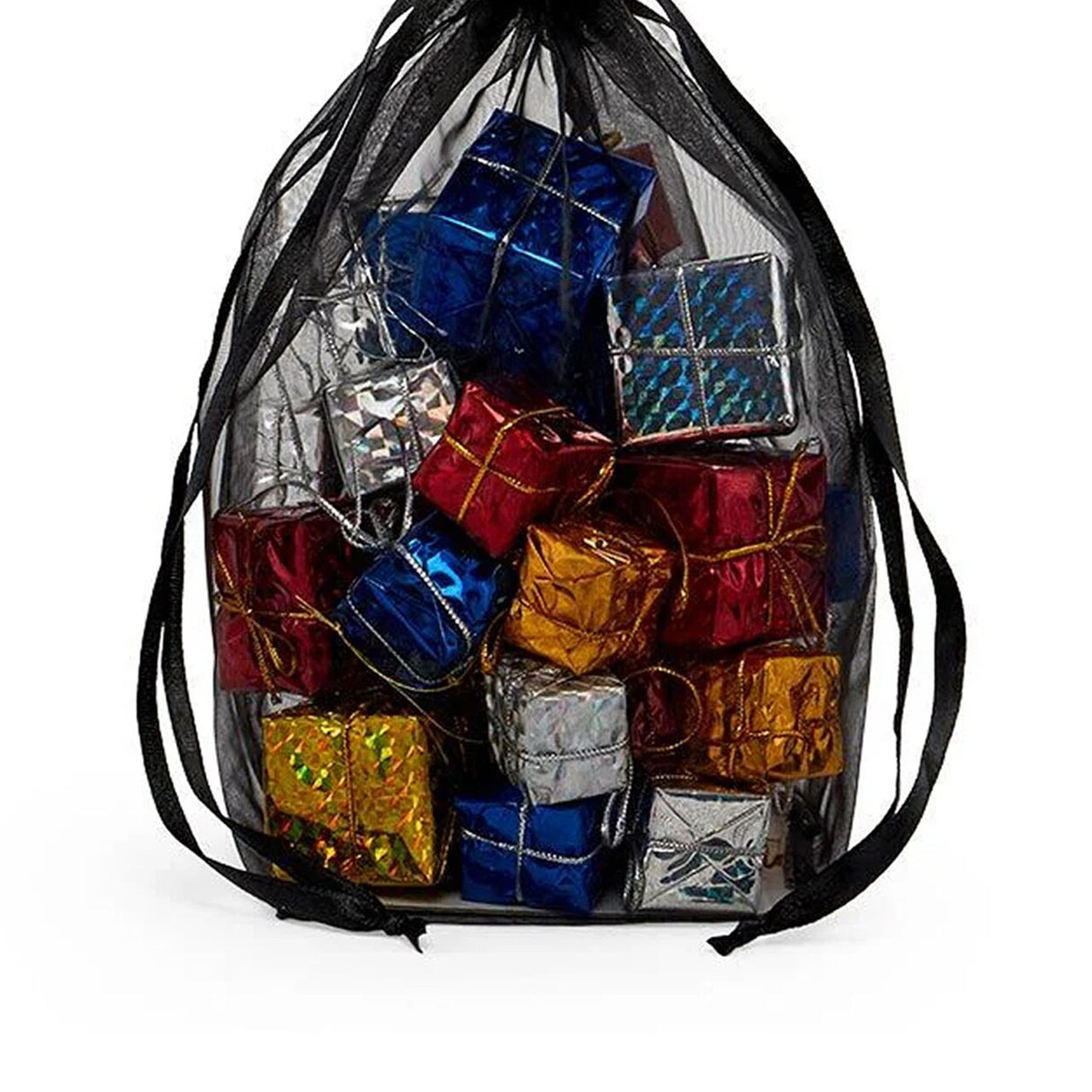 Cardboard Square Bottom Organza Bags 2 1/2'' x 2 1/2'' x8'' for Gift Wrapping