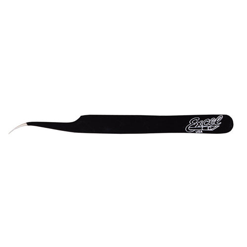 Excel Slant Fine-Point Tweezers, Black