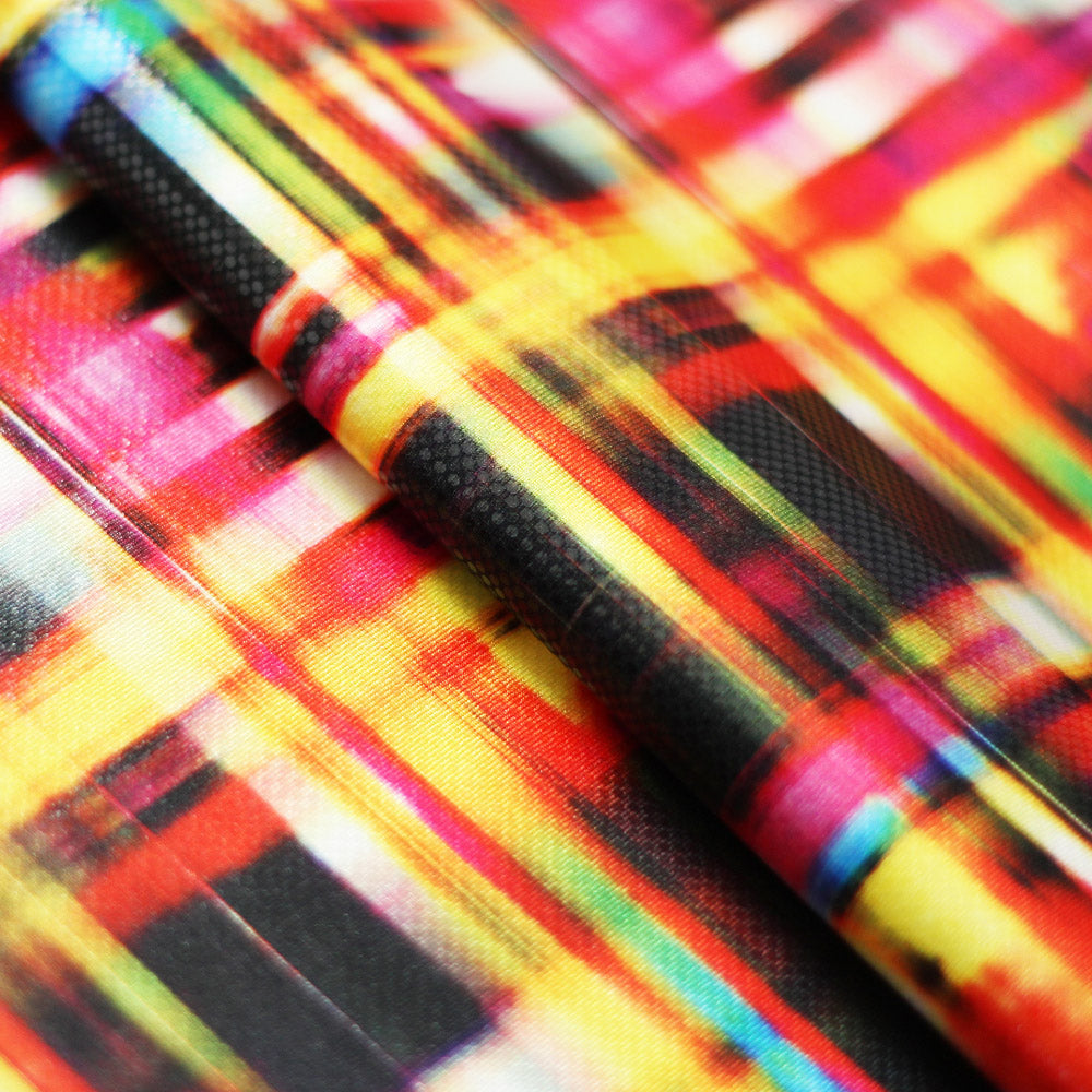 Optic Plaid Multi Polyester Spandex Fabric - Multicolor Plaid, 58/60" Width (1 Yard)