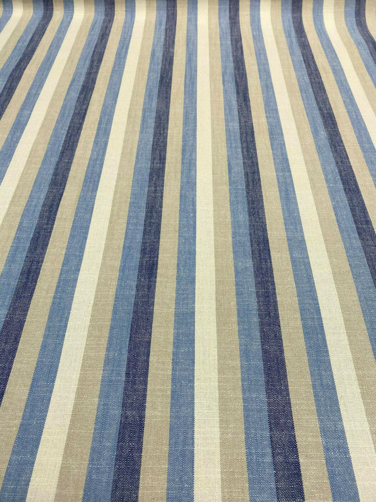 Ellen Degeneres Doheny Stripe Cotton Fabric - Indigo Horizontal Stripes, 54" Width (1 Yard)