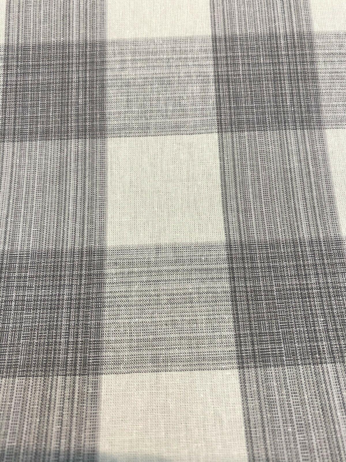 Waverly Williamsburg Stratford Check Smoke Cotton Fabric - Gray Off White Check, 56" Width (1 Yard)