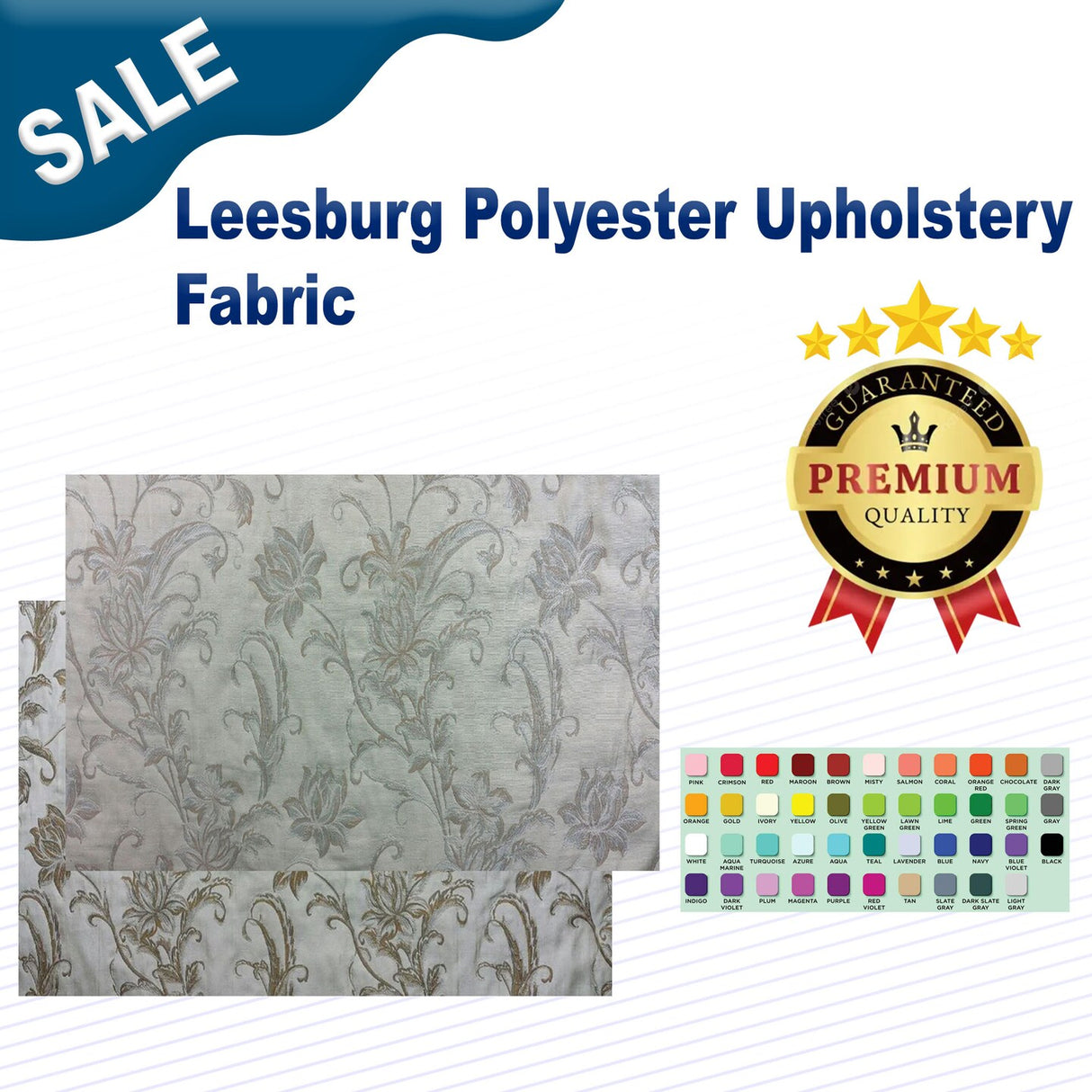 1 Yard Leesburg Polyester Upholstery Fabric