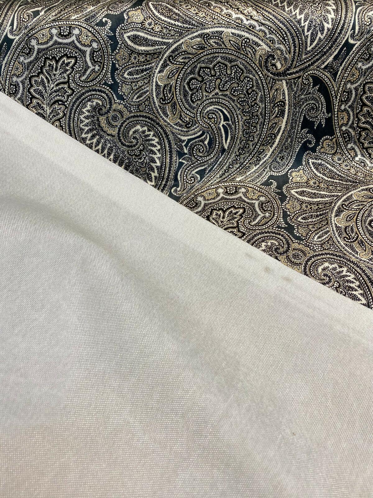 Vintage Blend Sterling Polyester Print Upholstery Fabric - Traditional Paisley, 54" Width (1 Yard)