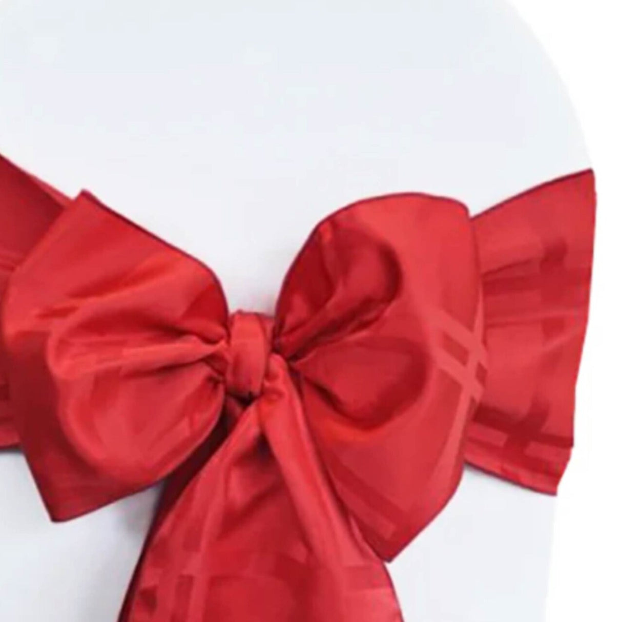 10 Pieces Apple Red Plaid Jacquard Polyester Chair Sashes 7.5"x108" for Elegant Celebrations