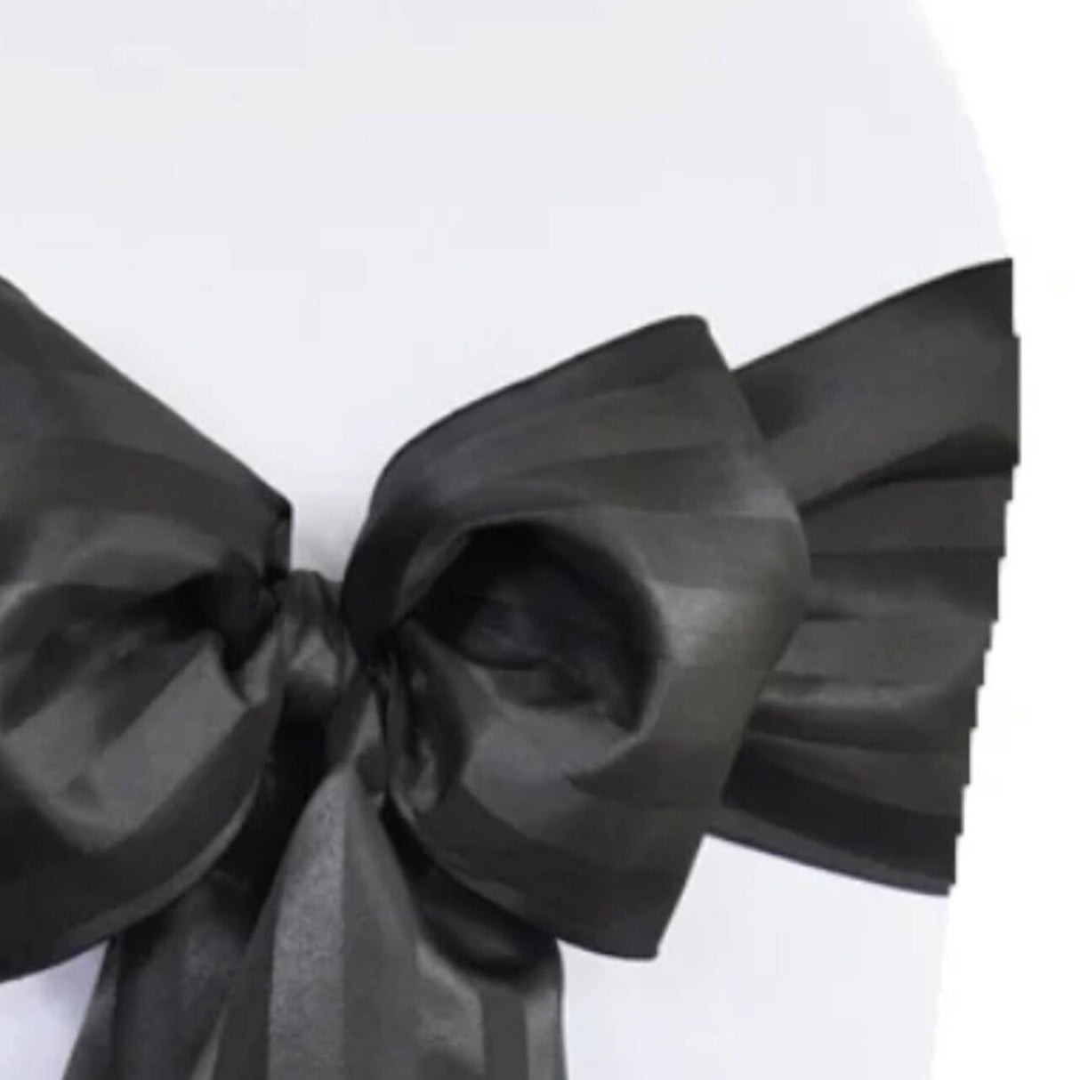 10 Pieces Black Striped Jacquard Polyester Chair Sashes 7.5"x108" for Modern Events