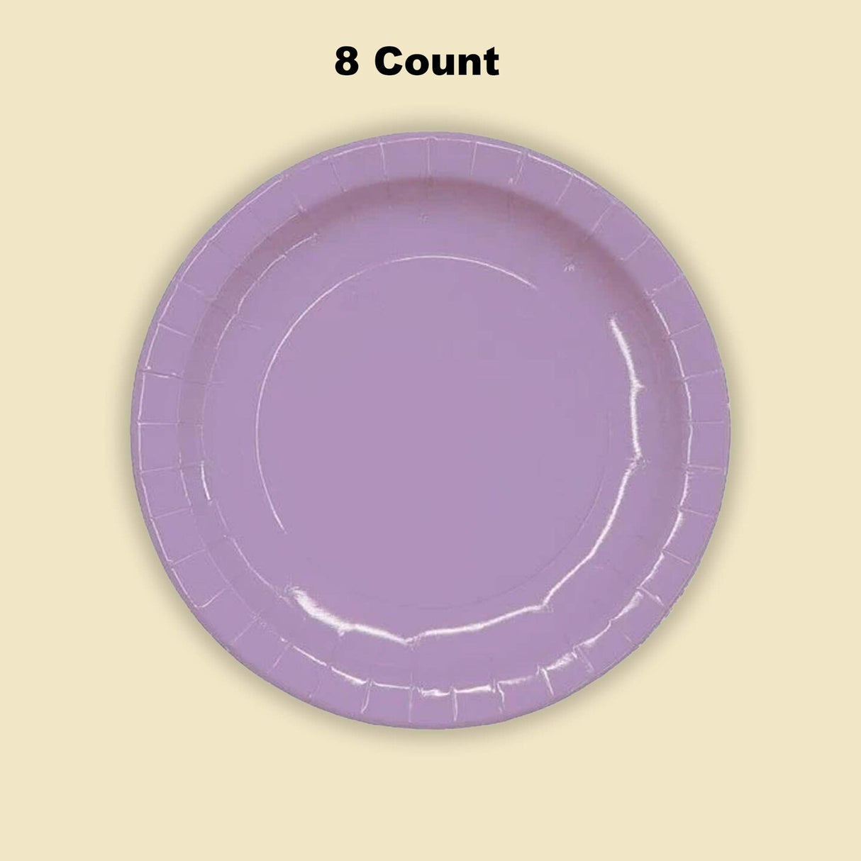 8 Count Lavender Paper Plates Waterproof Coated Disposable 7 Inch Durable Party Supplies