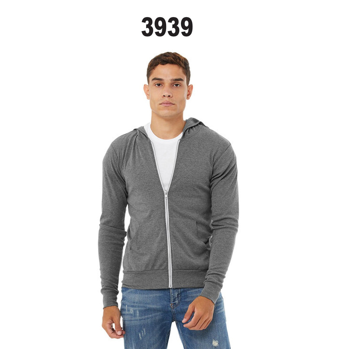 BELLA + CANVAS® Triblend Lightweight Full Zip Hooded