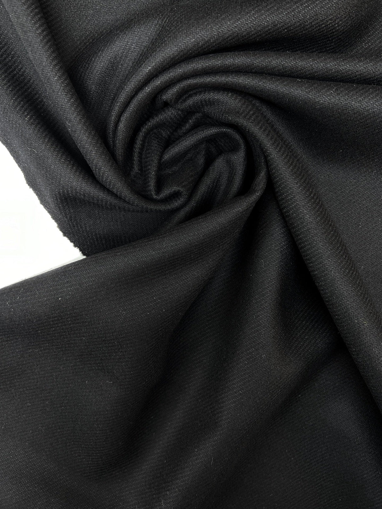 Black Bonded Wool Tweed