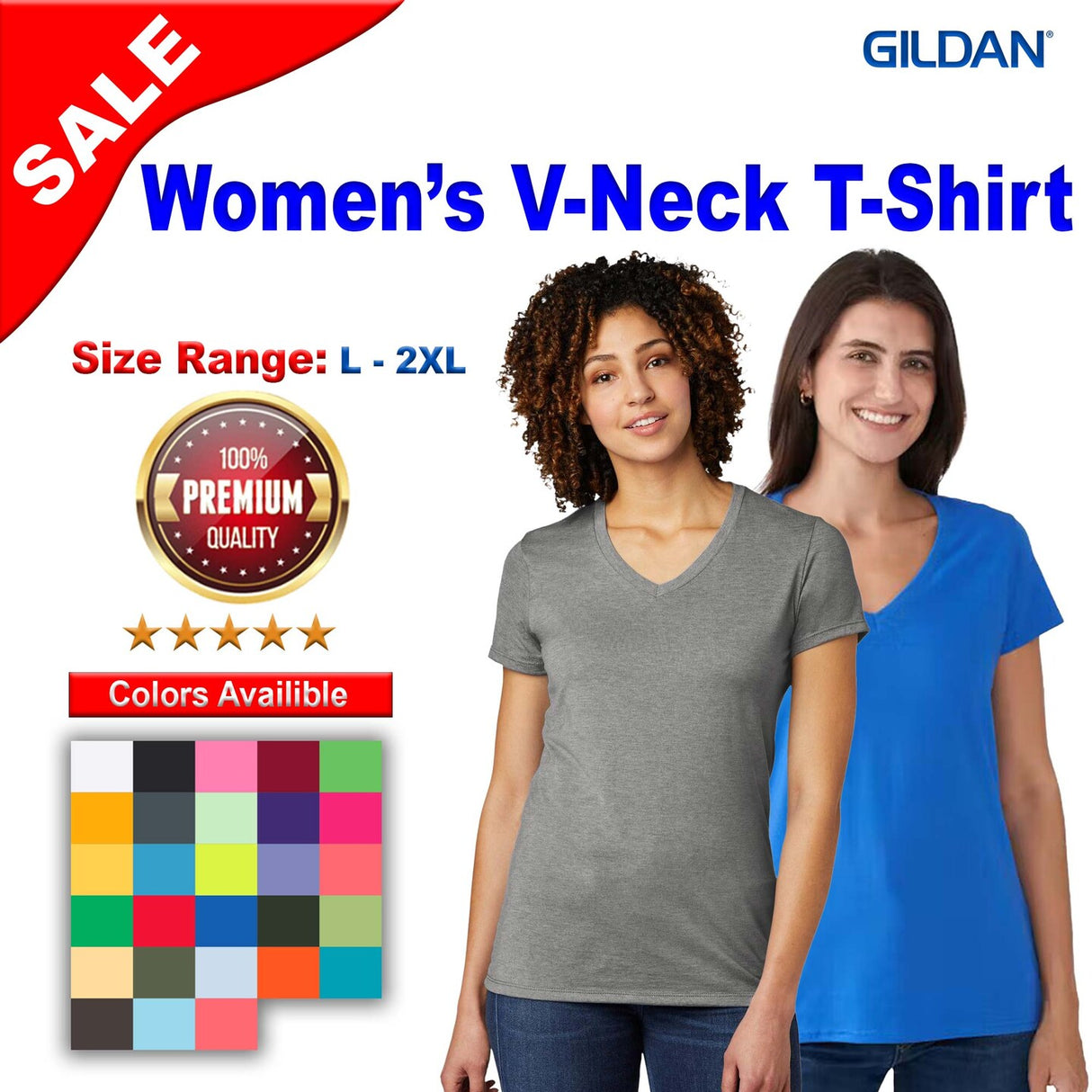 Gildan® Softstyle Ladies Fit V-Neck T-Shirt