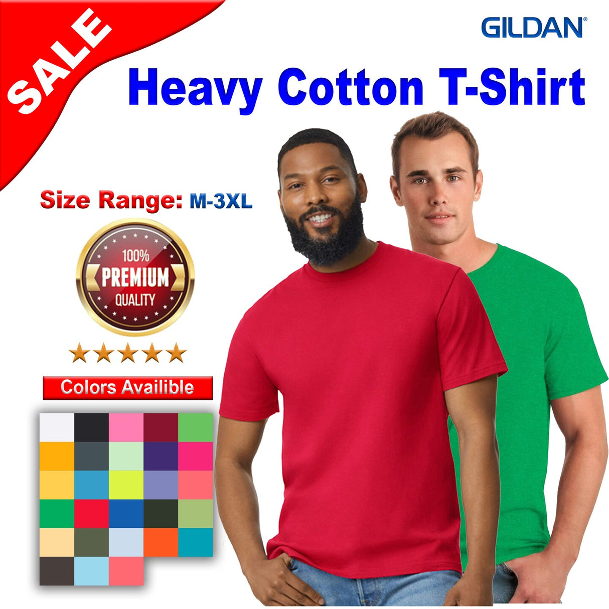 Gildan® Heavy Cotton Short Sleeve Crew-Neck T-Shirt
