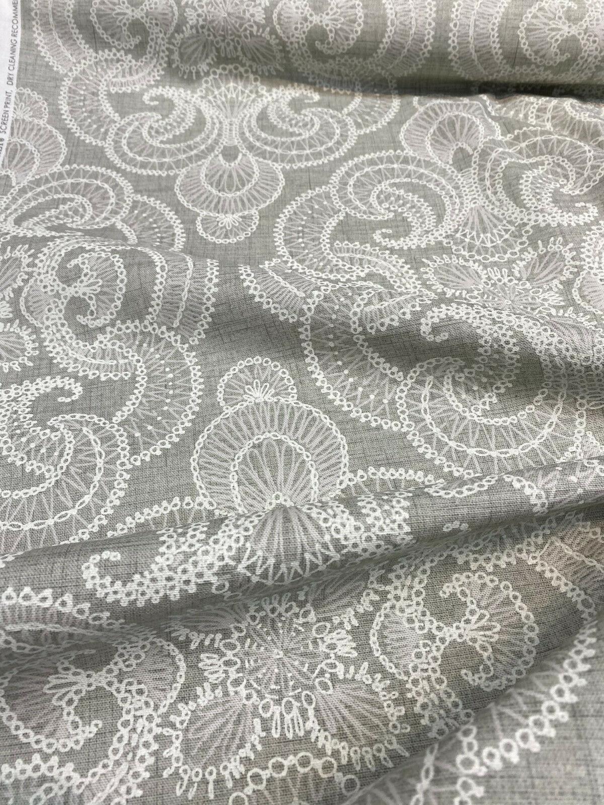 Northern Lights 100 Percent Cotton Duck Fabric - Pebble Gray And White Allover Pattern, 54" Width (1 Yard)