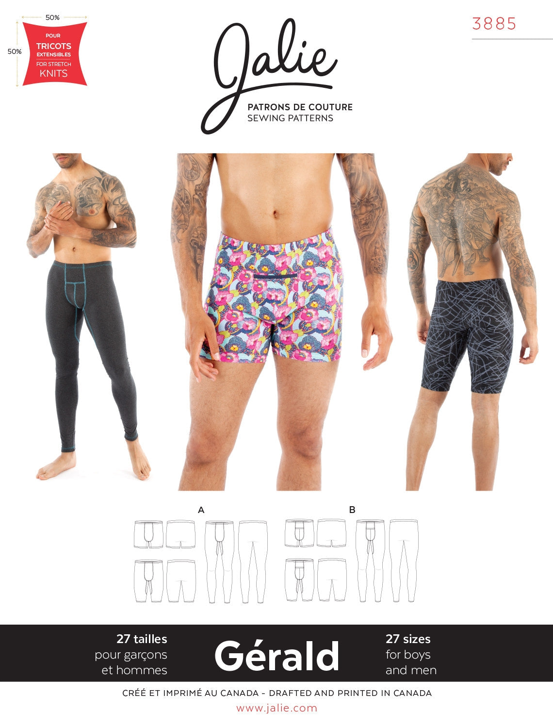 Sewing Pattern Gerald Underwear by Jalie