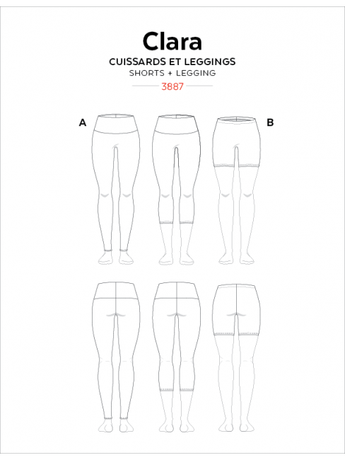 Sewing Pattern Clara High-Waisted Leggings by Jalie