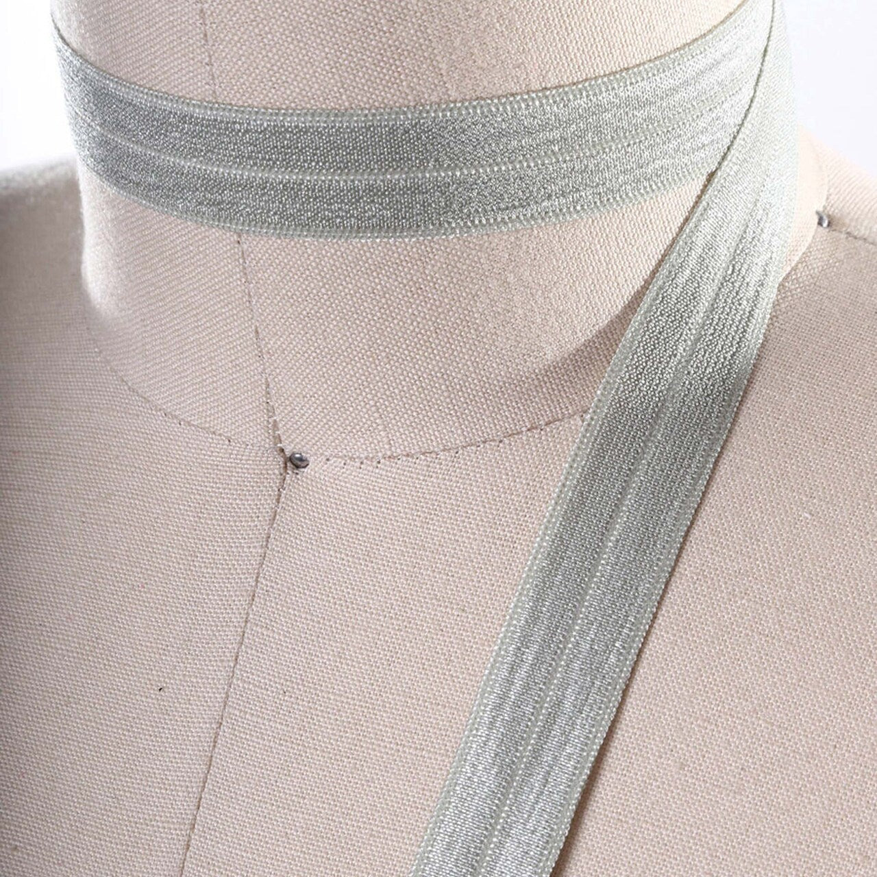 3 Yards 5/8" Moss Green Fold Over Elastic Face Mask Trim
