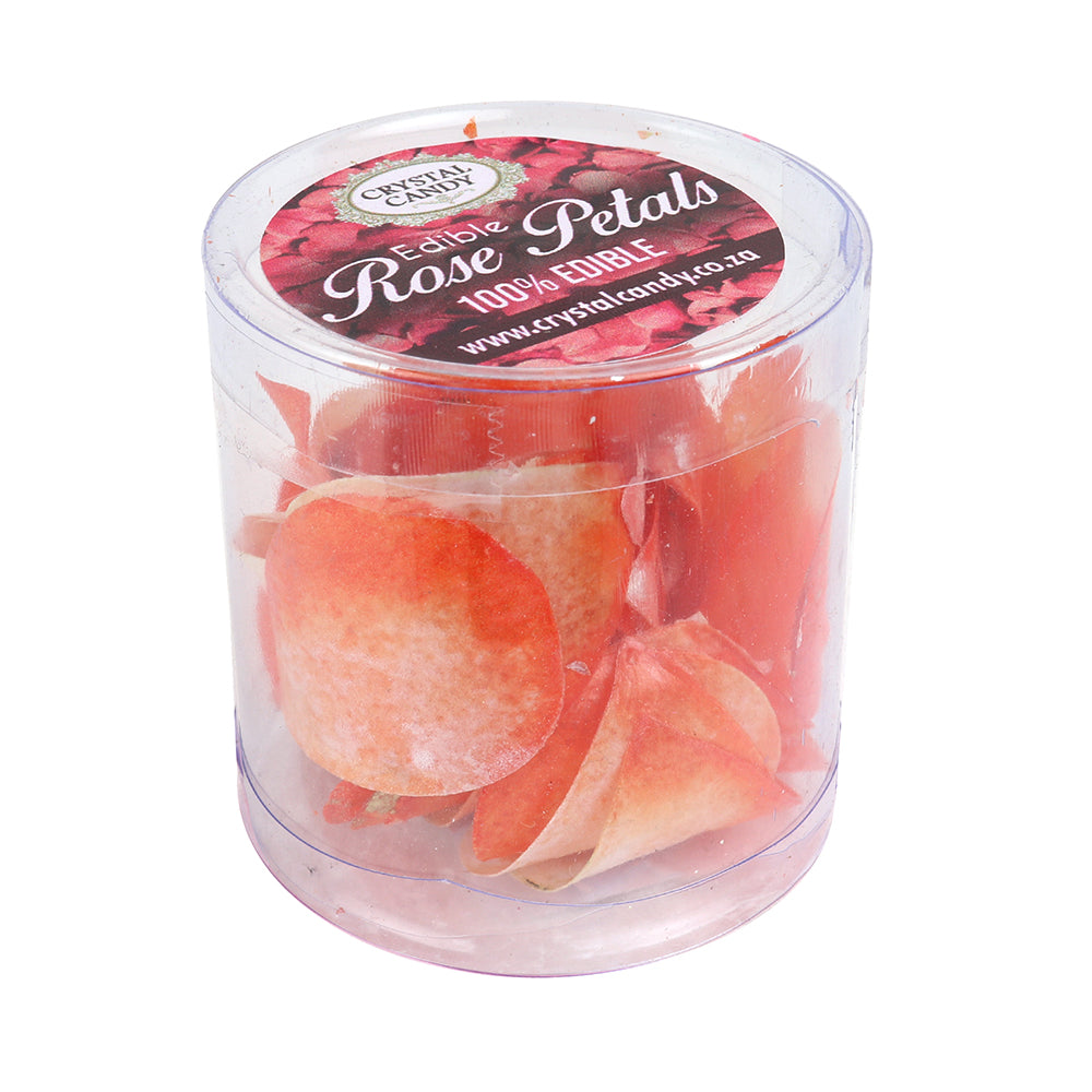 Crystal Candy Orange & White Edible Rose Petals