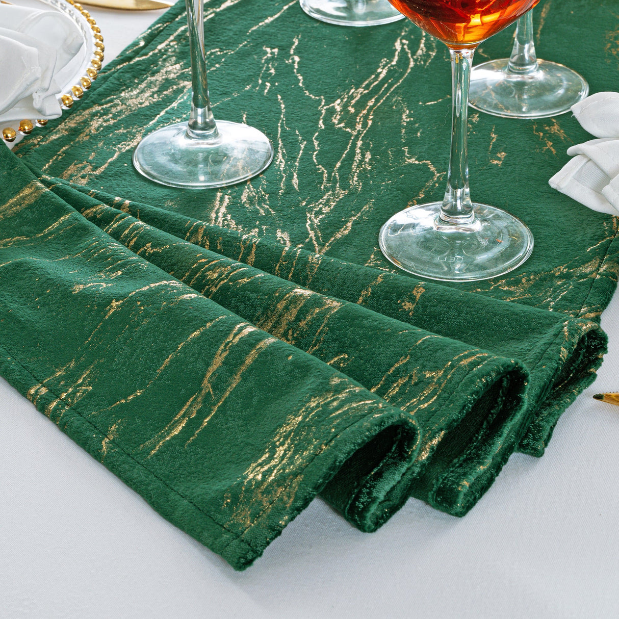 Velvet Table Runner 13x108 Emerald Green