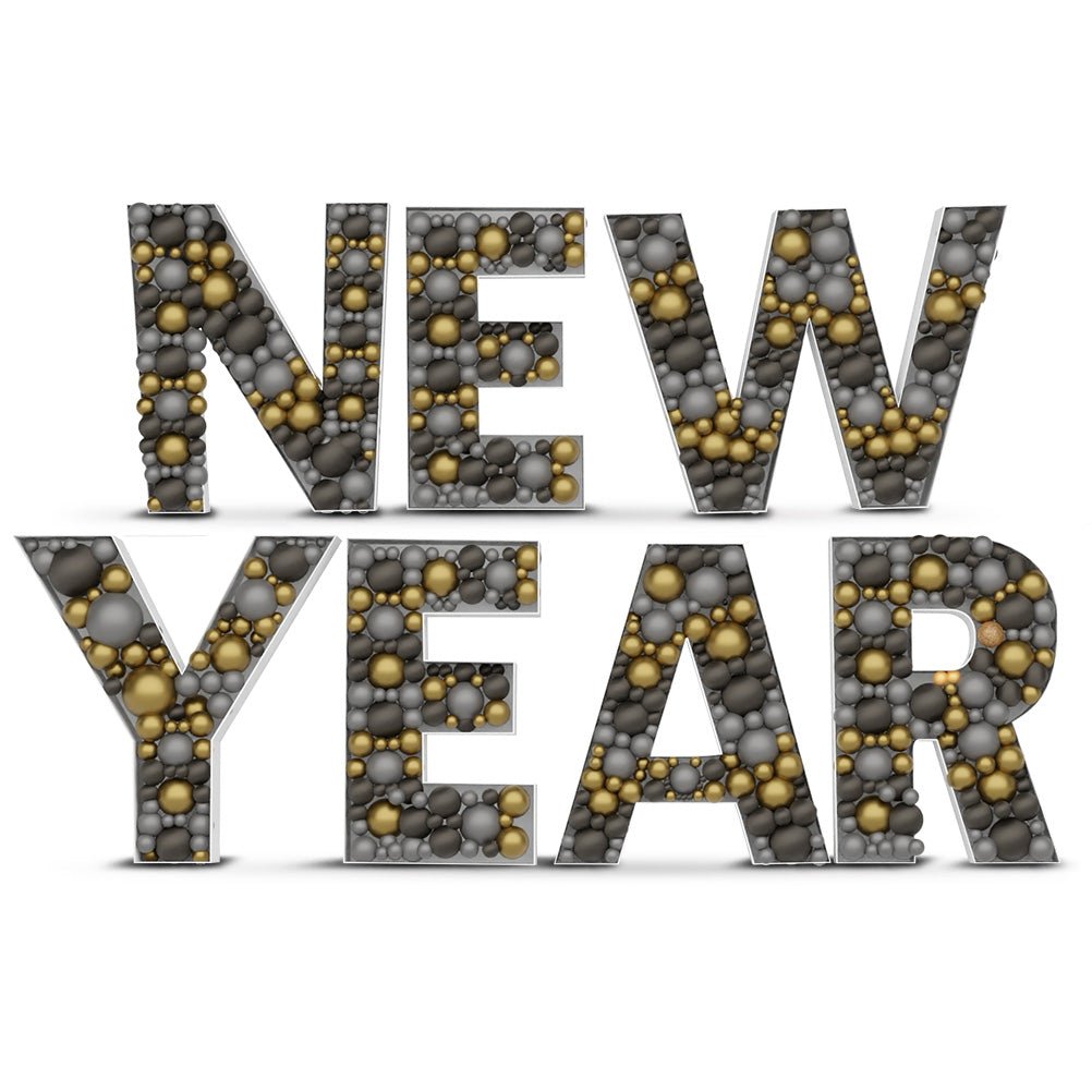 New Year Mosaic Frame Letter Kit
