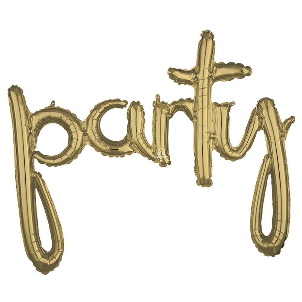 Foil Balloon Script Phrase Party White Gold