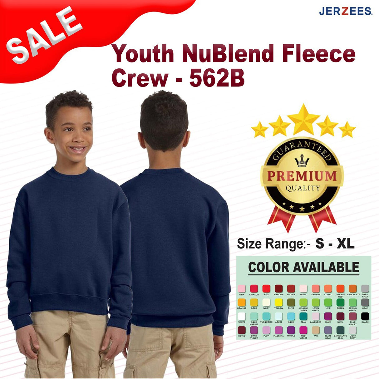 Jerzees® Youth NuBlend Fleece Crewneck Sweatshirt