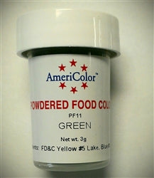 AmeriColor Green Powdered Food Color - PF11 - 3 Grams