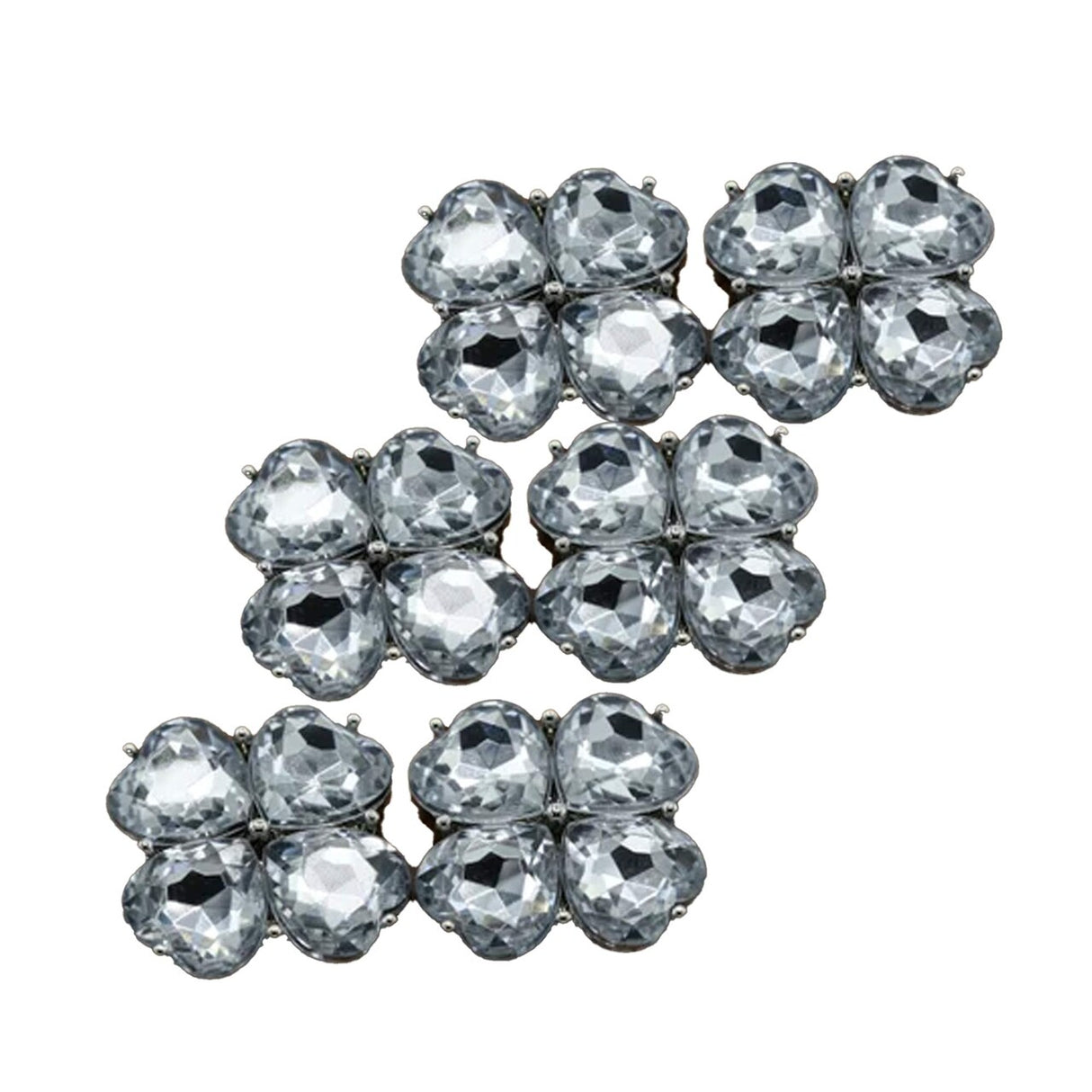 4 Pieces Clear Acrylic Flower Buttons 15/16 Inch