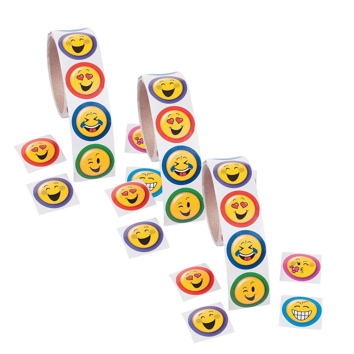 Emoji Sticker Roll 100 Pieces 1 1/2 Inch