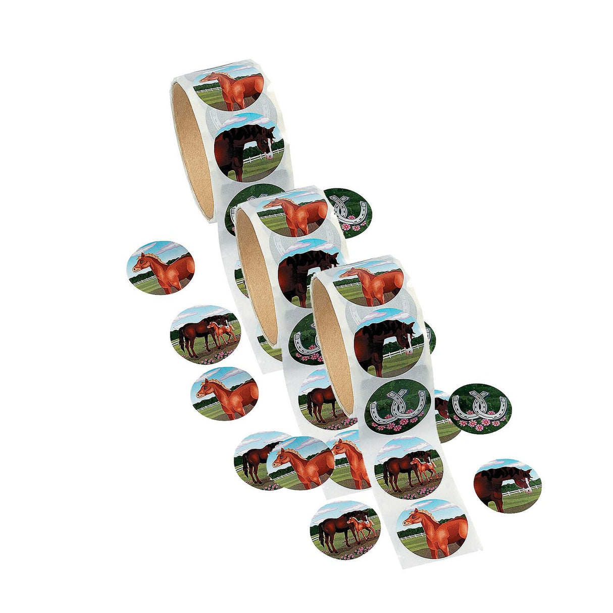 Horse Party Sticker Roll 100 Pc