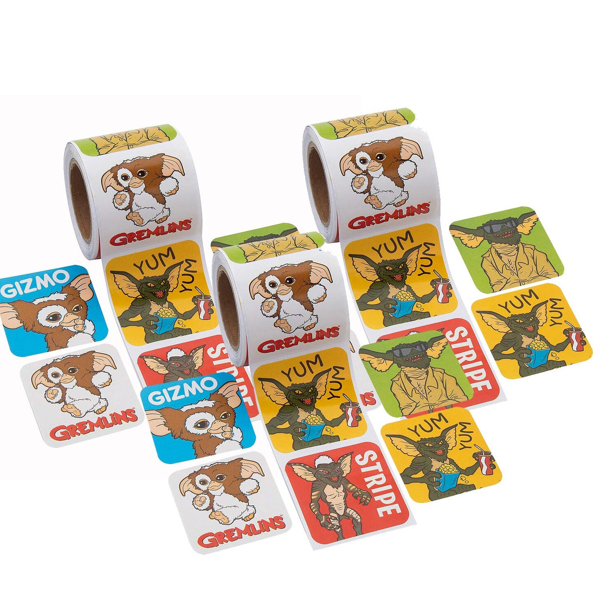 1 1/2" Gremlins Gizmo and Gremlin Characters Sticker Roll 100 Pieces