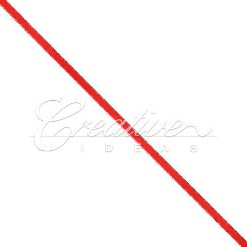 3/8" Satin With Silver Edge Ribbon - 50 Yards (Red)