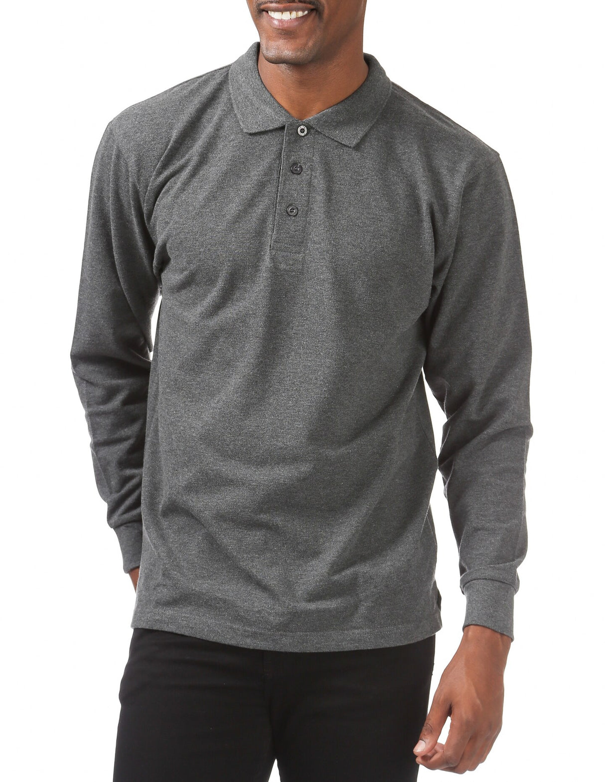 Long Sleeve Pique Polo Shirt