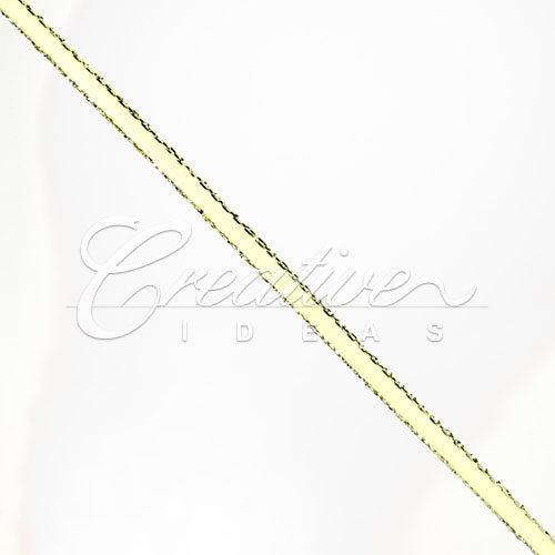 1/8" Satin With Silver Edge Ribbon - 50 Yards (Baby Maize)