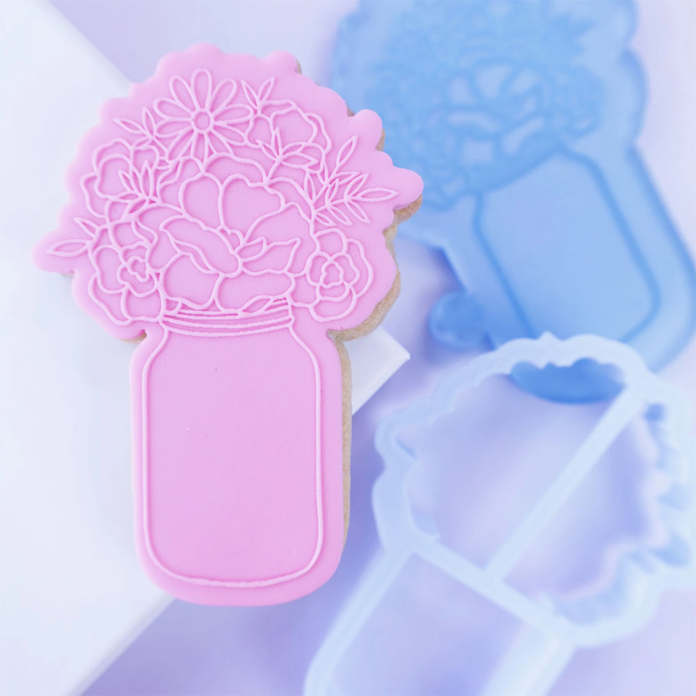 Sweet Stamps Floral Jar Stamp-N-Cut Outboss