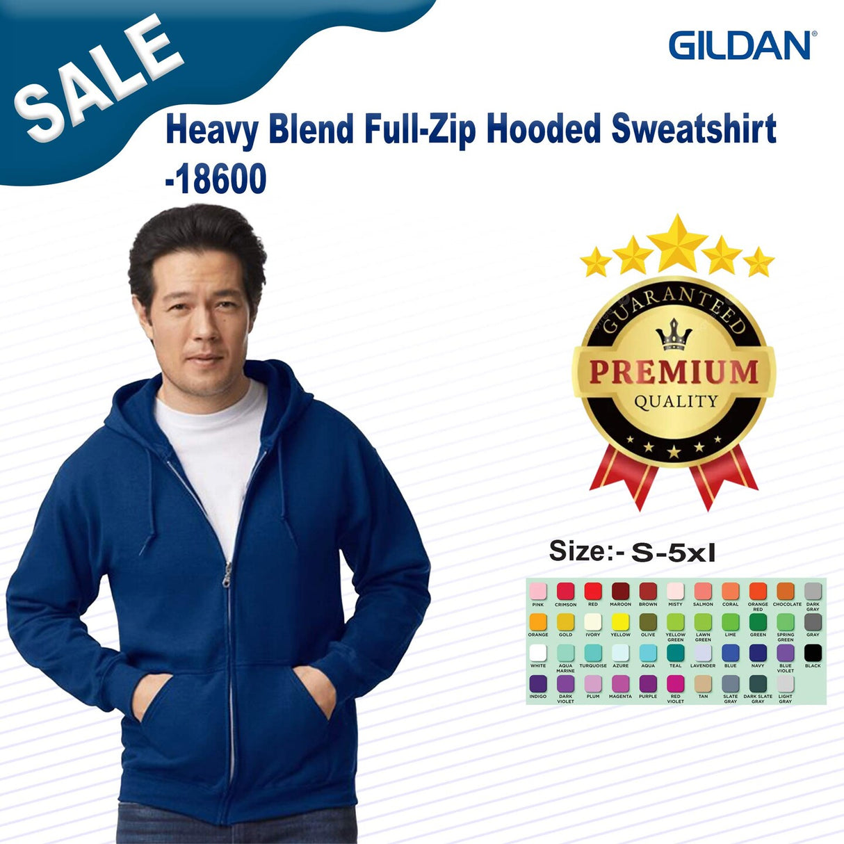 Gildan® Heavy Blend Long Sleeve Full-Zip Hooded Sweatshirt
