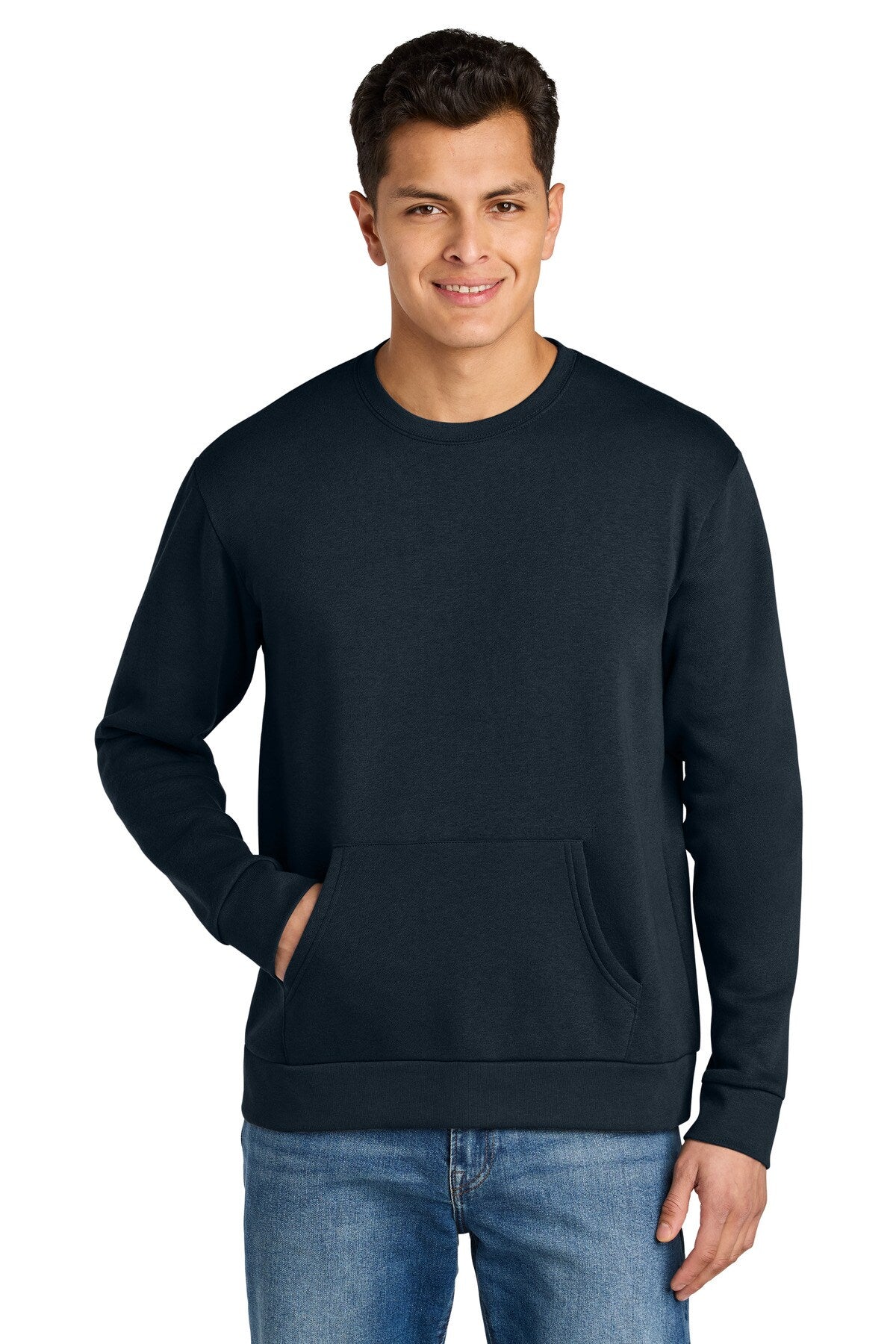 Next Level® Santa Barbara Pocket Crewneck Long Sleeve Sweatshirt