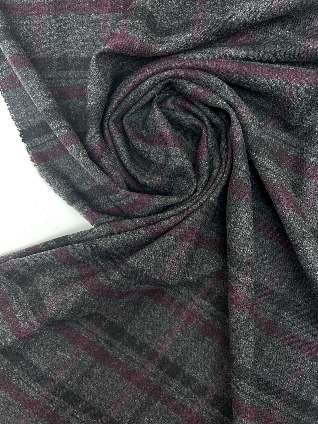 Wool Blend Tweed Multicolour Checked Stripe