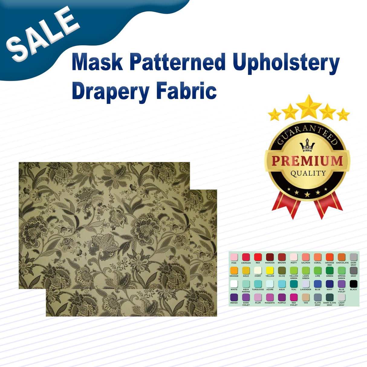 Mask Patterned Upholstery & Drapery Fabric