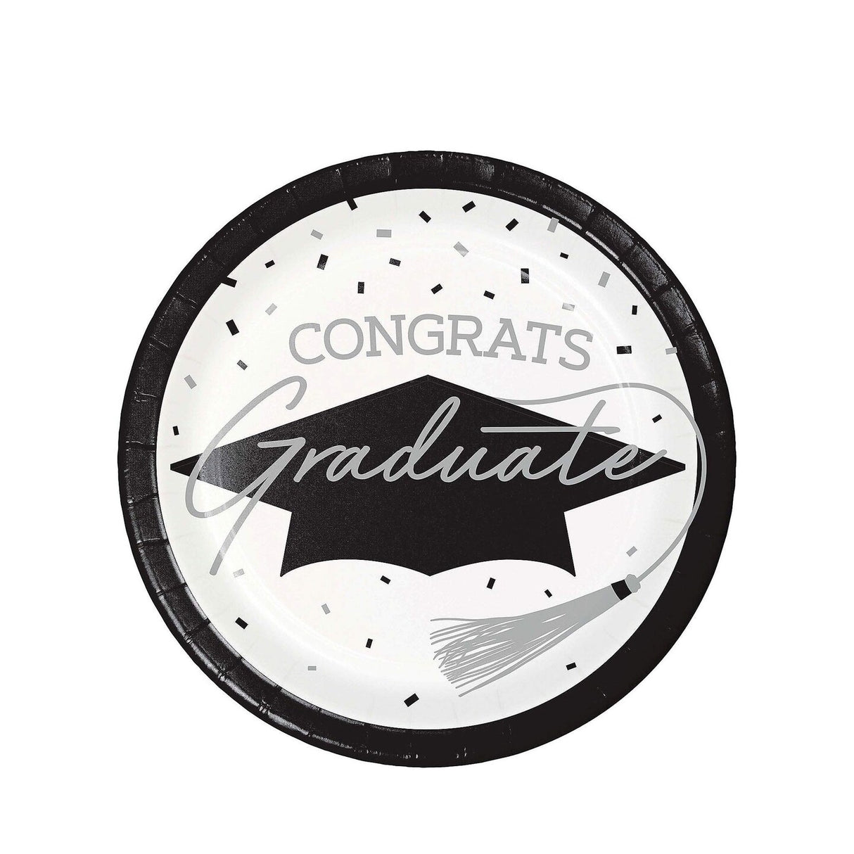 9" 54 Count Versatile White Graduation Party Paper Plates