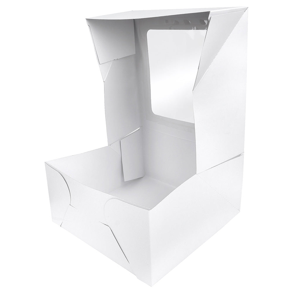 O'Creme White Pie Box with Window, 9" x 9" x 5" - Case of 100