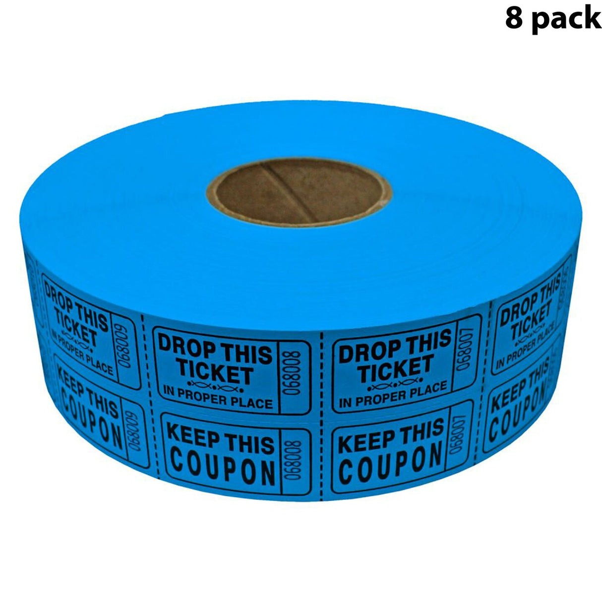 Double Roll Raffle Tickets – Coupon Tickets (2000/Roll) – Available in 8 Colors: Red, Blue, Green, Yellow, Orange, Purple, Pink & White