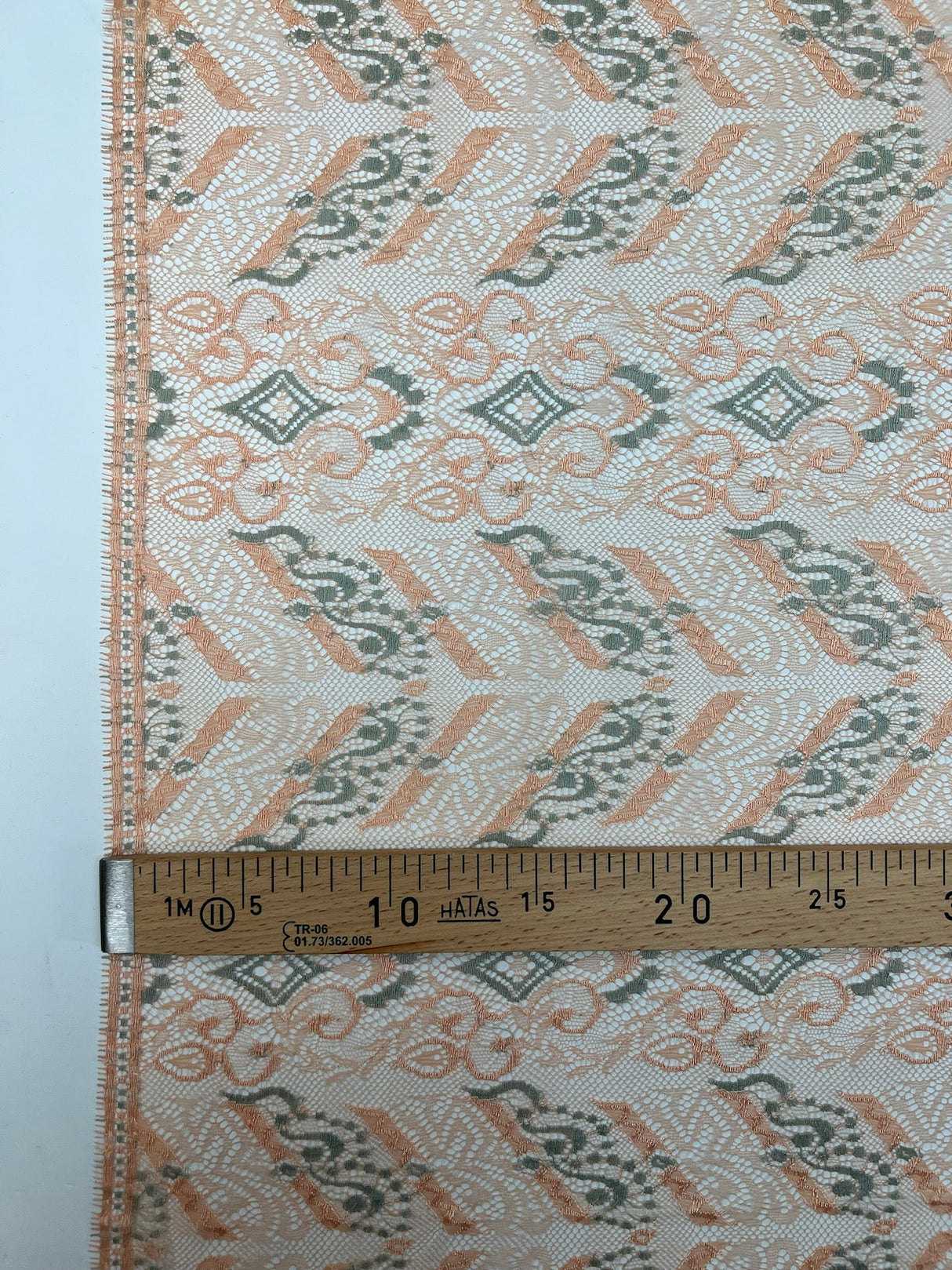 Viscose Lace Geometric Beige Blue Orange