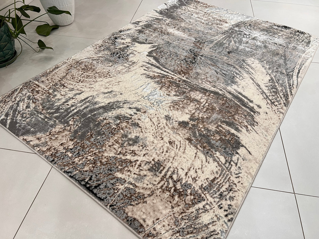 BIV 606 Polyester Viscose Blend Fabric - Color-Changing Flat Weave, Area Rug, 5' 2" X 7' 5" (1 Unit)