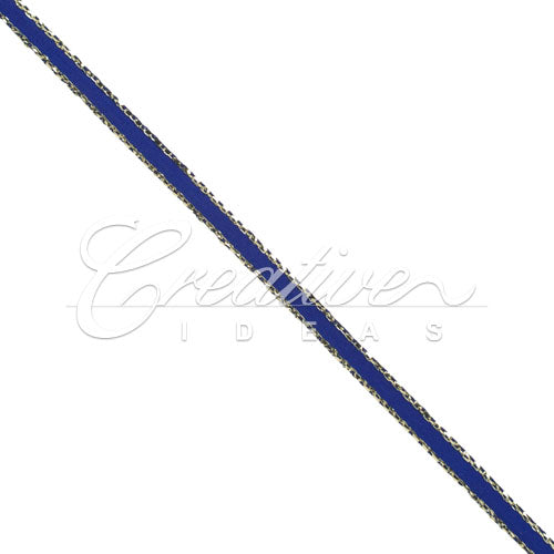 1/8" Satin With Gold Edge Ribbon - 50 Yards (Royal Blue)
