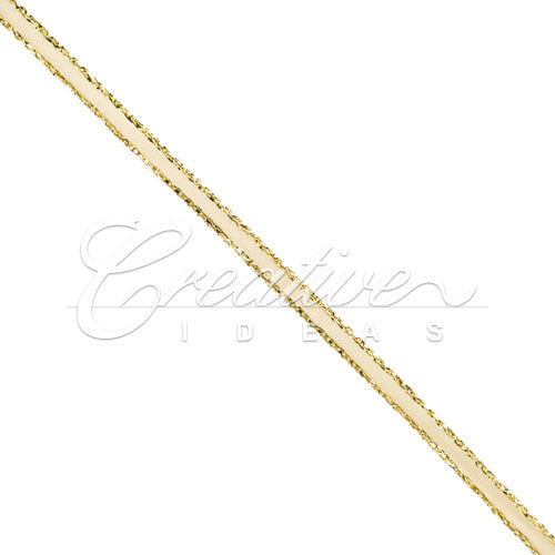 1/8" Satin With Gold Edge Ribbon - 50 Yards (Toffee)
