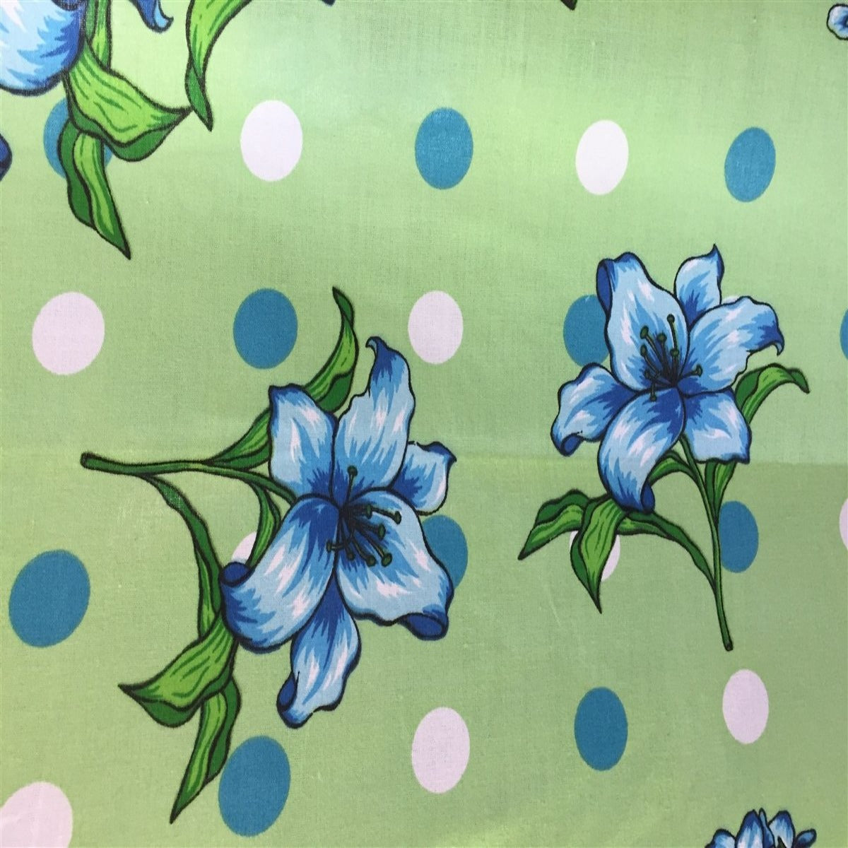 Poly Cotton Floral Polka Dot Fabric