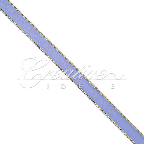 1/4" Satin With Gold Edge Ribbon - 50 Yards (Iris)
